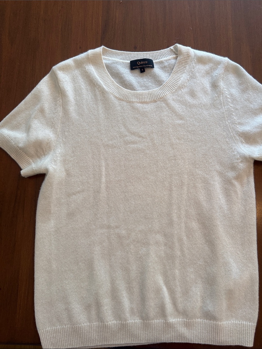 Quince Short Sleeve Crewneck Top in White